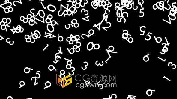 视频素材-黑色背景上落下的无规律数字动画背景免费下载