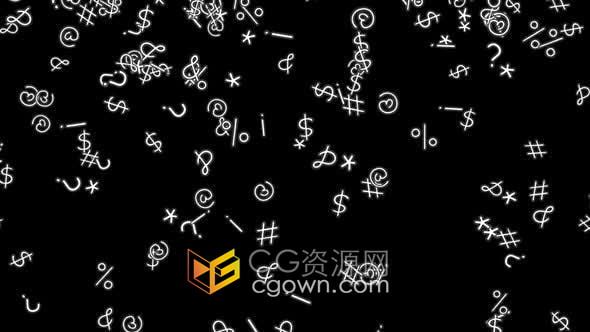 视频素材-黑色背景上的数字符号代码无序散落动画