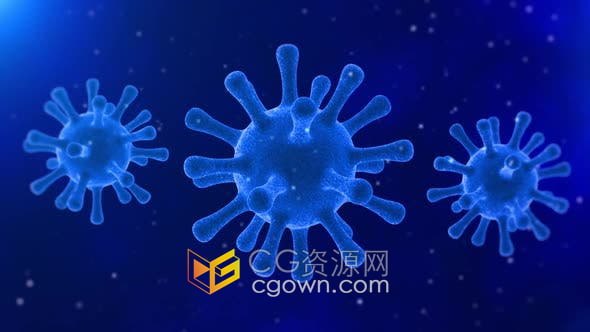 视频素材-新型冠状病毒Covid-19显微镜下3d病毒动画背景