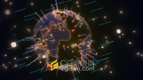 视频素材-加密世界抽象技术背景用于互联网数字金融比特币投资领域