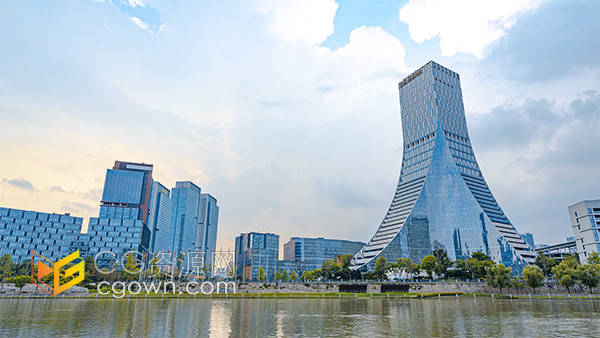 成都中欧洲中心分部大楼写字楼商务办公楼实拍视频素材