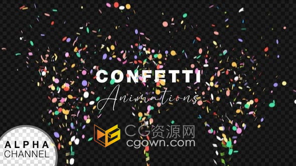 视频素材-逼真五彩纸屑爆炸坠落狂欢节庆典活动背景