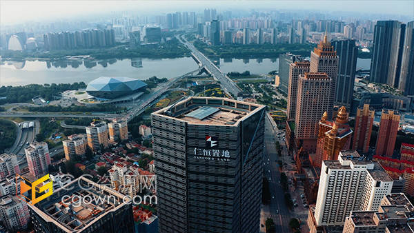 沈阳仁恒置地商务办公大楼城市建设视频素材