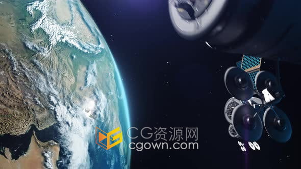 视频素材-环球卫星网络适用互联网产业发展军事空间技术监测主题