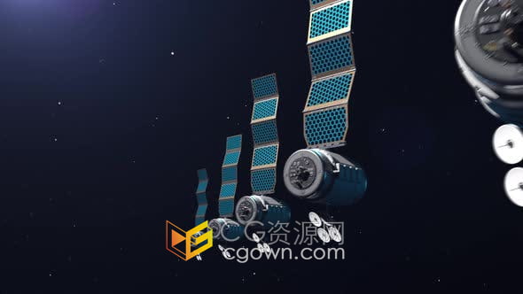 视频素材-宇宙空间背景下的卫星网络背景适用于全球通讯互联网技术主题