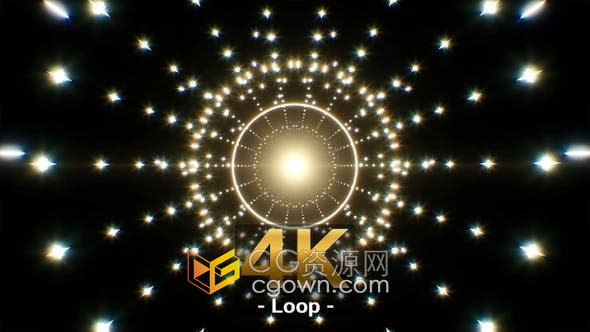 视频素材-闪闪发光的耀斑光粒子效果循环4k背景