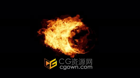 视频素材-带火焰的球体蒙版循环4K火球元素