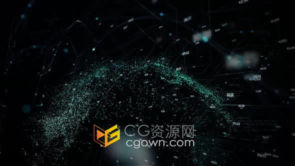 视频素材-数字粒子地球动画科技信息背景视频素材
