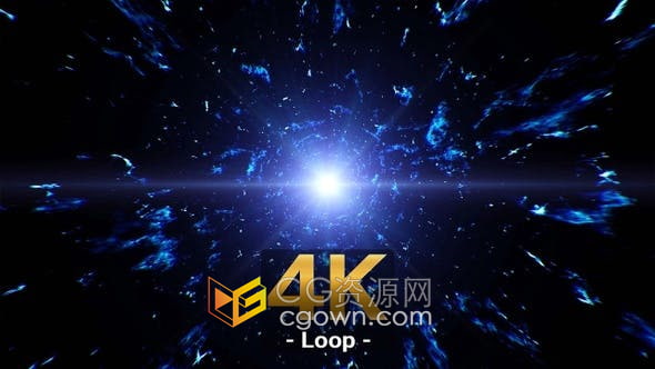 视频素材-发光蓝色耀斑光能能量爆发效果背景