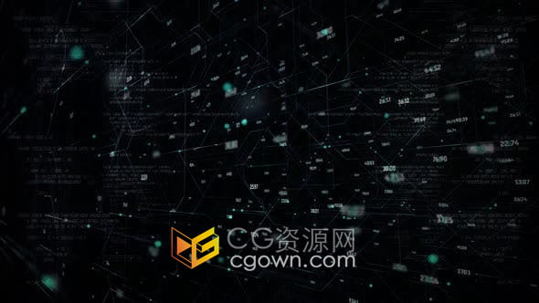视频素材-网络背景区块链计算机数字科技通讯话题宣传图形动画