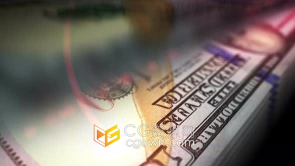 视频素材-美元纸币印刷快速现金票据计数动画经济商业金融主题背景