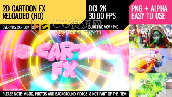 2D Cartoon FX 视频素材1145个卡通特效元素大合集带Alpha通道