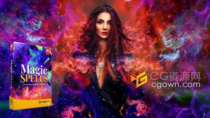 4K视频素材153个烟雾火焰魔法粒子特效合成动画资源V48 Magic Spells