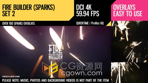 126个真实火花叠加特效火星粒子飞溅动画4K视频素材