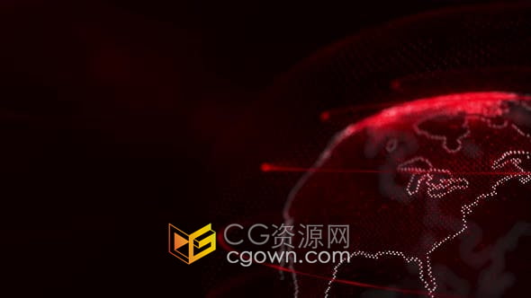 视频素材-3D抽象地球全息图全球互联网空间球体动画背景视频