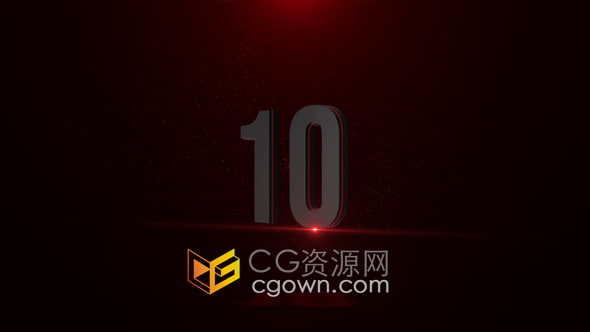 视频素材-4K分辨率倒计时背景视频金属字数光效动画