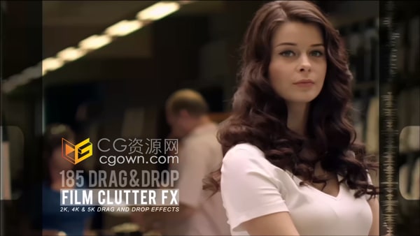 Film Clutter 4K分辨率视频素材185种电影胶片杂波杂乱叠加视觉效果