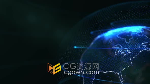 视频素材-抽象蓝色全息图科技地球动画4K背景视频素材