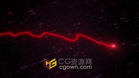 视频素材-红色条形图下降趋势动画股票资产下跌金融危机商业衰退经济崩溃概念