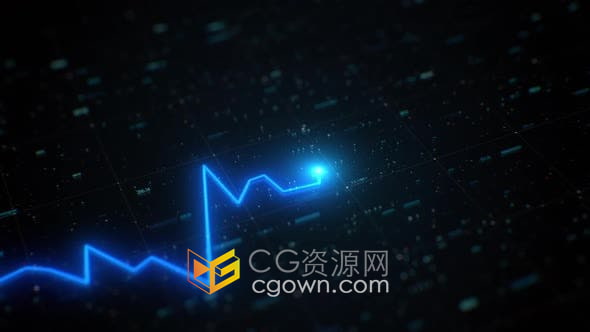 视频素材-蓝色HUD股票金融业务图表全球商业增长趋势图