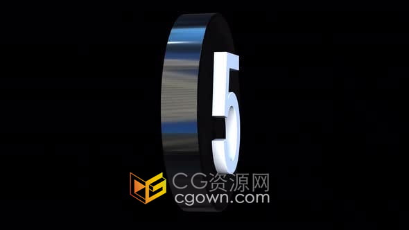 视频素材-3D金属感数字展示10秒倒计时倒数背景