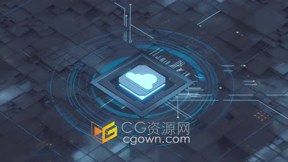 视频素材-芯片与云计算电脑数字绘图云存储网络技术宣传视频背景