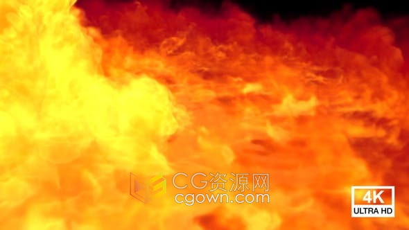 视频素材-大火在地板上流动蔓延火焰燃烧特效合成素材4K