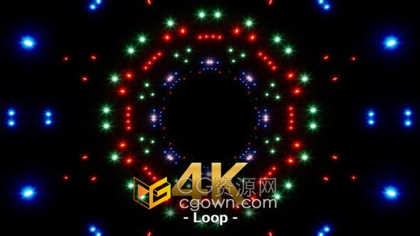 VJ素材-RGB彩色闪光粒子闪烁灯光节目活动舞台背景视频素材