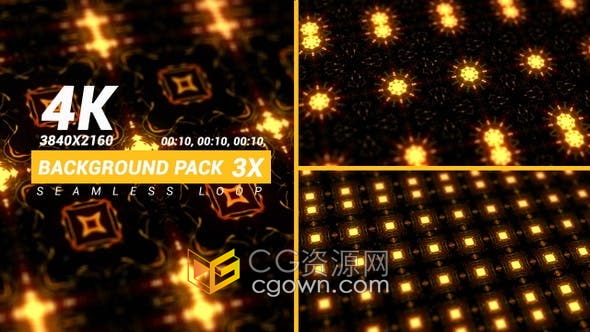 3组万花筒迪斯科舞厅狂欢VJ投影舞台背景视频素材4K