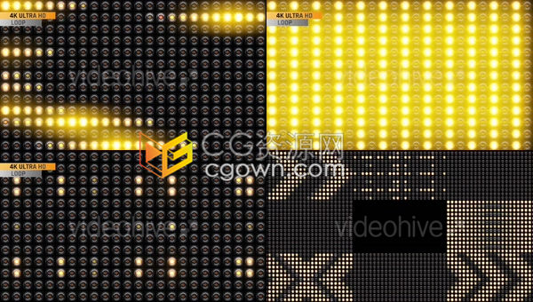 30组4K舞台LED灯光背景VJ派对舞蹈颁奖晚会音乐会频闪聚光灯效果视频素材