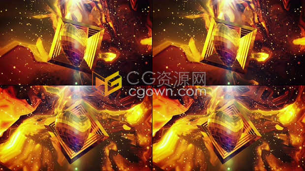 迪斯科VJ视频素材闪光金色3D心形动画情人节婚礼4K背景视频素材下载