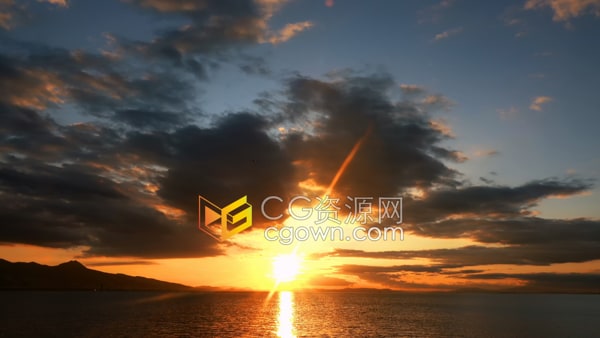 日落大海云层时间流逝延时实拍视频4K分辨率免费下载