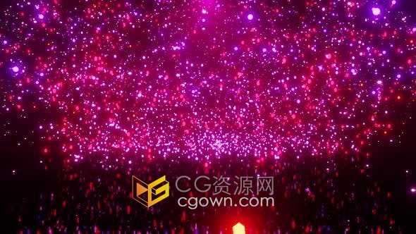 视频素材-紫红色粒子闪光华丽舞台背景视频