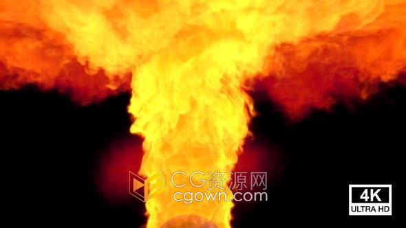 特效视频素材-爆炸火流蔓延天花板燃烧火焰合成动画素材