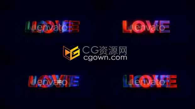 Love文字动画情人节爱情浪漫婚礼现场LED屏幕视频素材免费下载