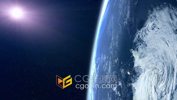 模拟镜头远离地球轨道宇宙空间背景科技探索视频素材