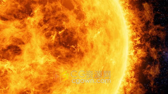 太空中的太阳耀斑和日冕能量喷射动画燃烧感灼热粒子背景视频素材