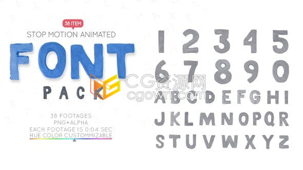 卡通运动粘土字体字母和数字动画视频素材下载