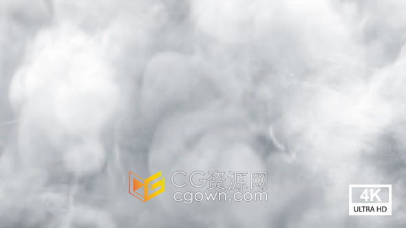 视频素材-白色浓烟笼罩雾气烟尘带透明通道烟雾过渡转场