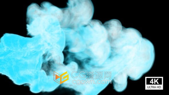 视频素材-蓝白彩色烟雾转场表演舞台影视游戏烟雾特效