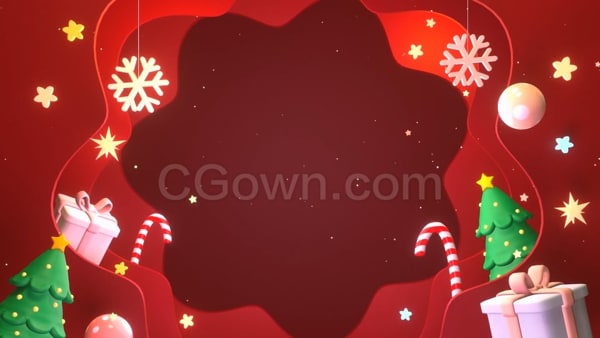 圣诞节主题纸艺场景动画背景视频素材免费下载