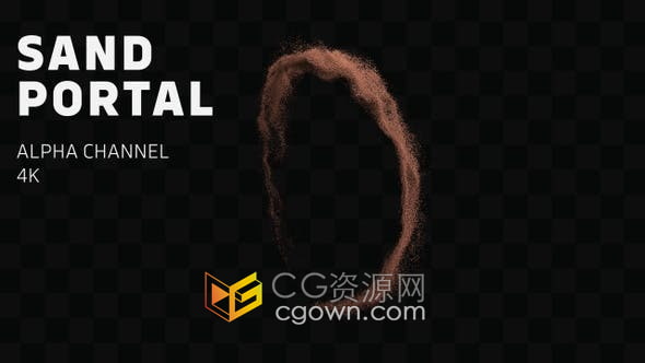 视频素材-抽象梦幻神秘风沙粒子生成魔法沙之门特效动画
