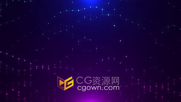 4K点线粒子渐变动画丛数据科技背景视频素材