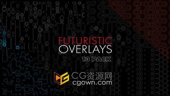 视频素材-13组高科技未来感简单线条衍射光束背景