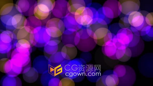 视频素材-4K蓝紫色散景背景3D抽象艺术效果动画