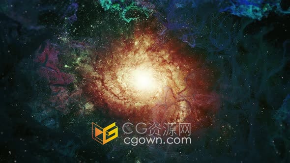 视频素材-彩色星云飞行宇宙空间感4K科技背景