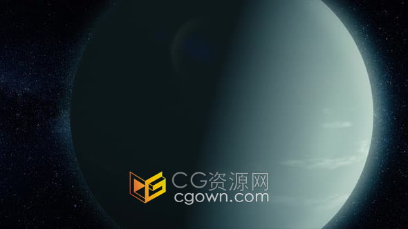 视频素材-太阳系和空间物体太空中的发光行星抽象科学背景动画