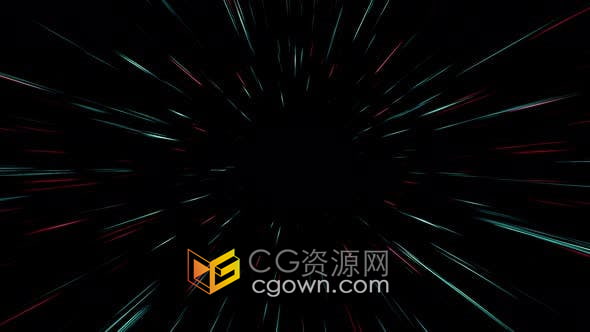 4k抽象快速深红色和青色线条粒子激光束发射动画循环背景视频素材