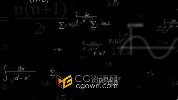 视频素材-飞行公式和数学方程式技术背景学校教育主题演示