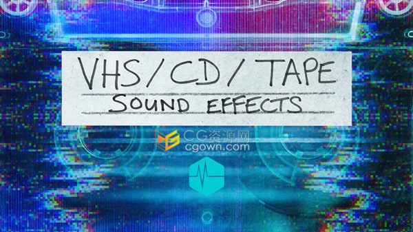 40个怀旧复古VHS/CD托盘打开按钮点击磁带播放器插入倒带快进无损音效素材